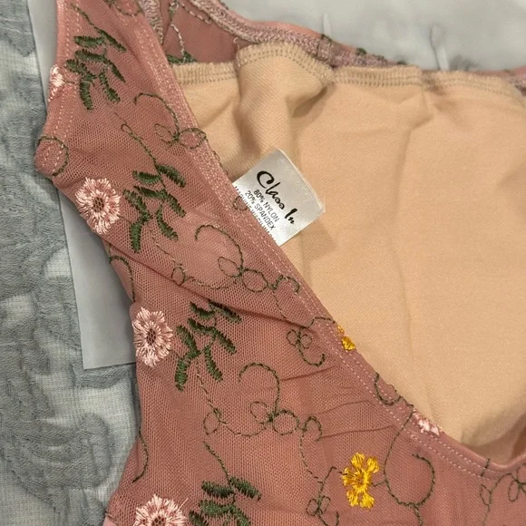 Class In ballet rose floral mesh accents petite leotard NWT - Picture 9 of 12